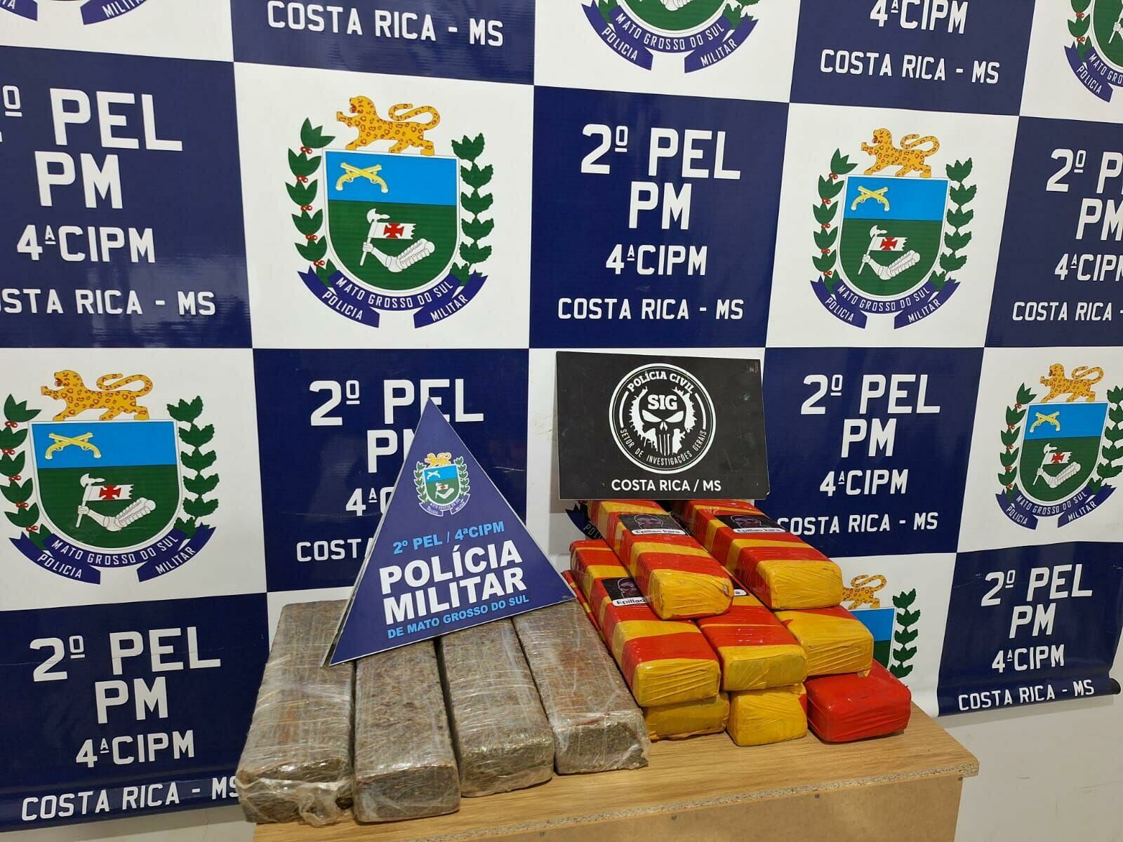 Imagem de compartilhamento para o artigo Dois são presos por tráfico de drogas em Costa Rica durante operação policial da MS Todo dia